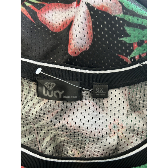 Lucy Diamonds 6X Swimsuit Cover Up Shirt In Tropical Florals - Picture 2 of 5